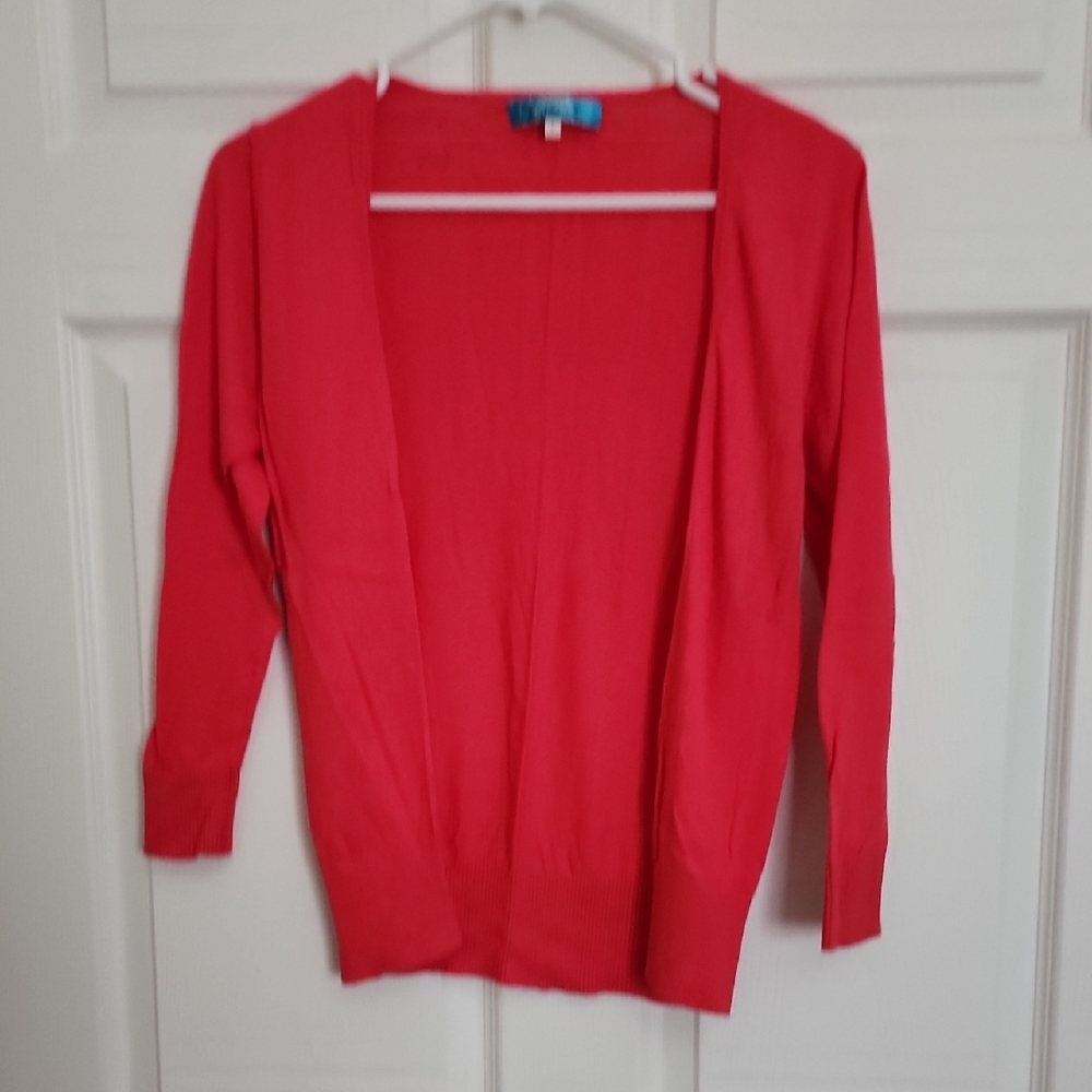 Brand New Without Tags. Bold Red Lightweight Knit Cardigan